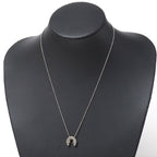 Celine Vintage Necklace Horseshoe Rhinestone 925 Sterling Silver — view 2