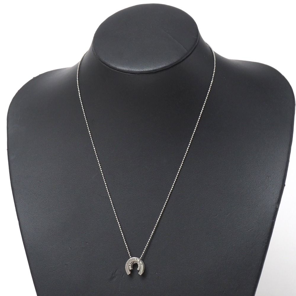 Celine Vintage Necklace Horseshoe Rhinestone 925 Sterling Silver — view 2