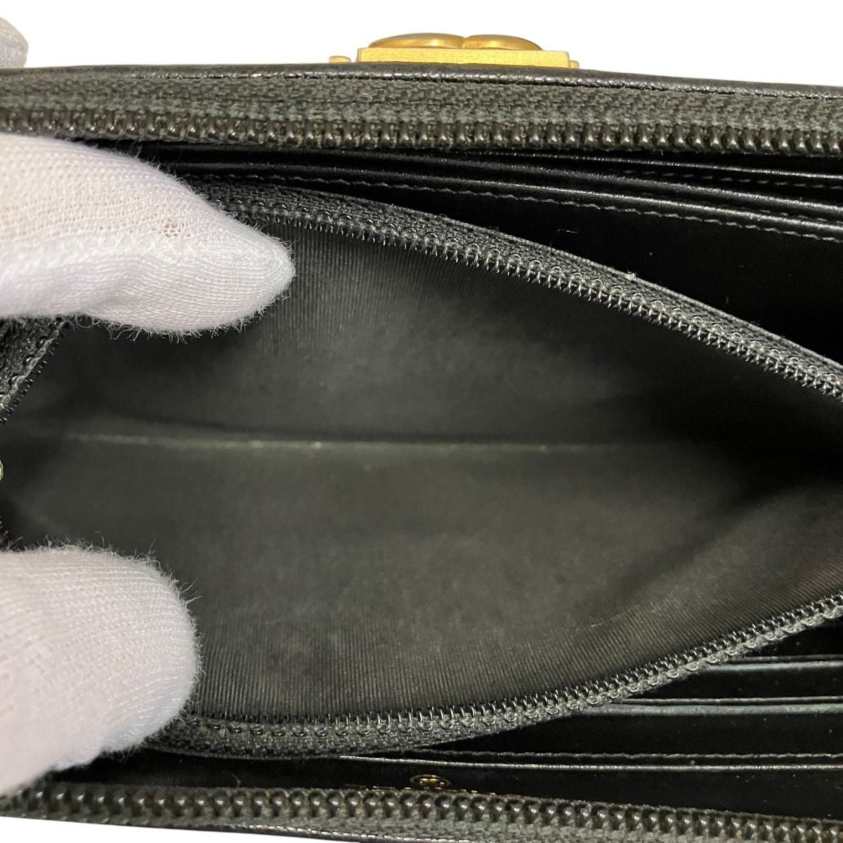 Chanel Zip Around Boy Wallet Caviar Leather — view 6