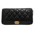 Chanel Zip Around Boy Wallet Caviar Leather