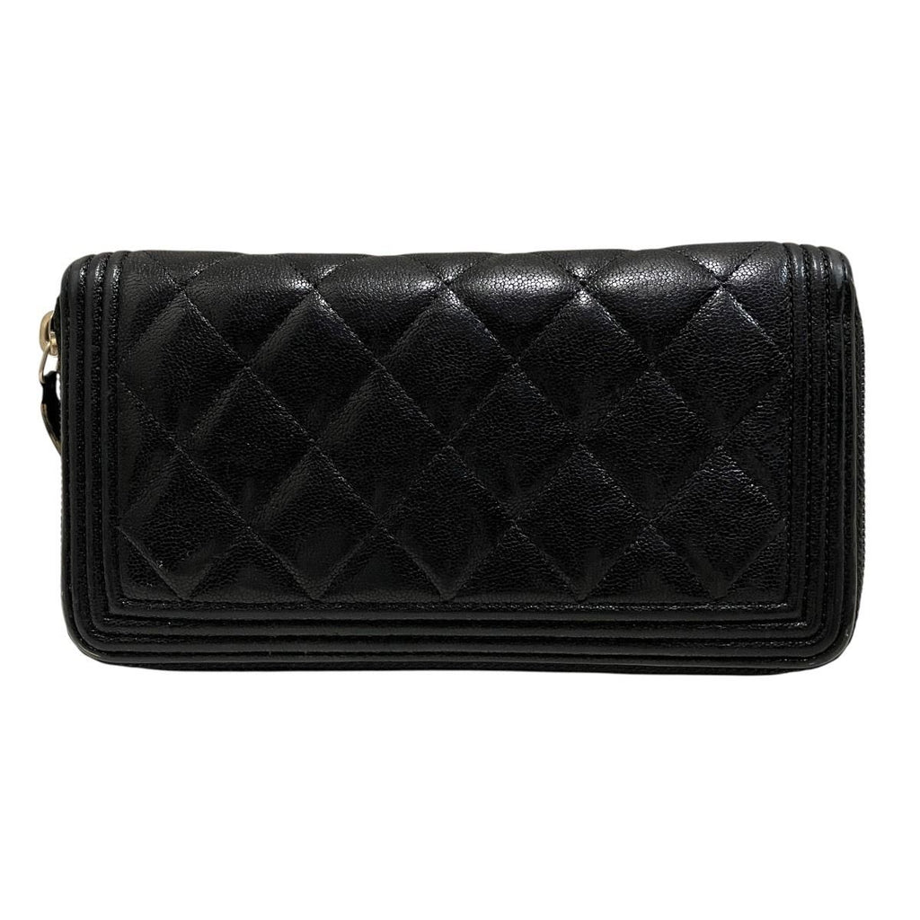 Chanel Zip Around Boy Wallet Caviar Leather — view 2