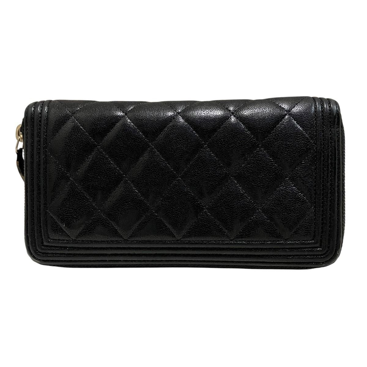 Chanel Zip Around Boy Wallet Caviar Leather — view 2