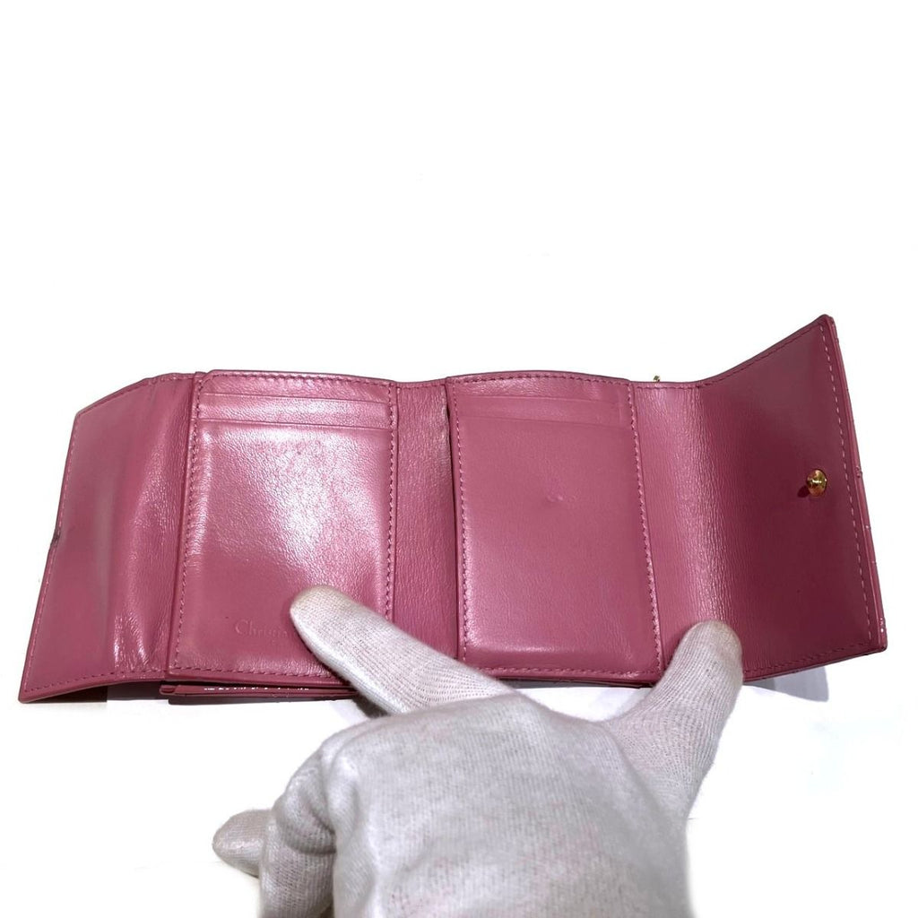 Dior Lotus Wallet Trifold Patent Leather — view 3