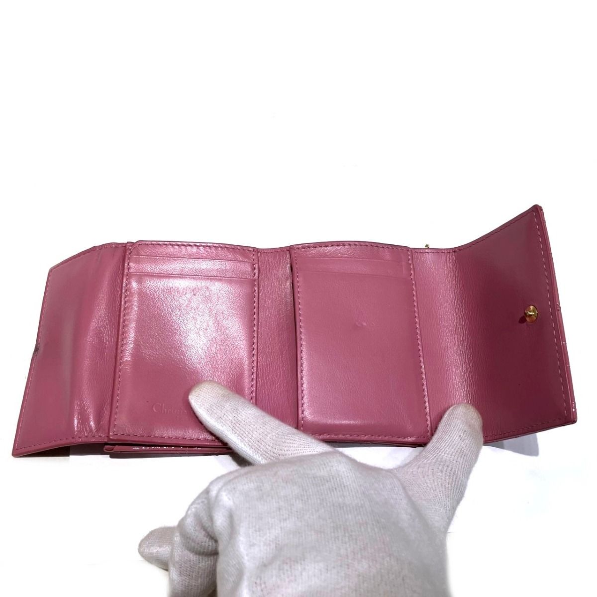 Dior Lotus Wallet Trifold Patent Leather — view 3