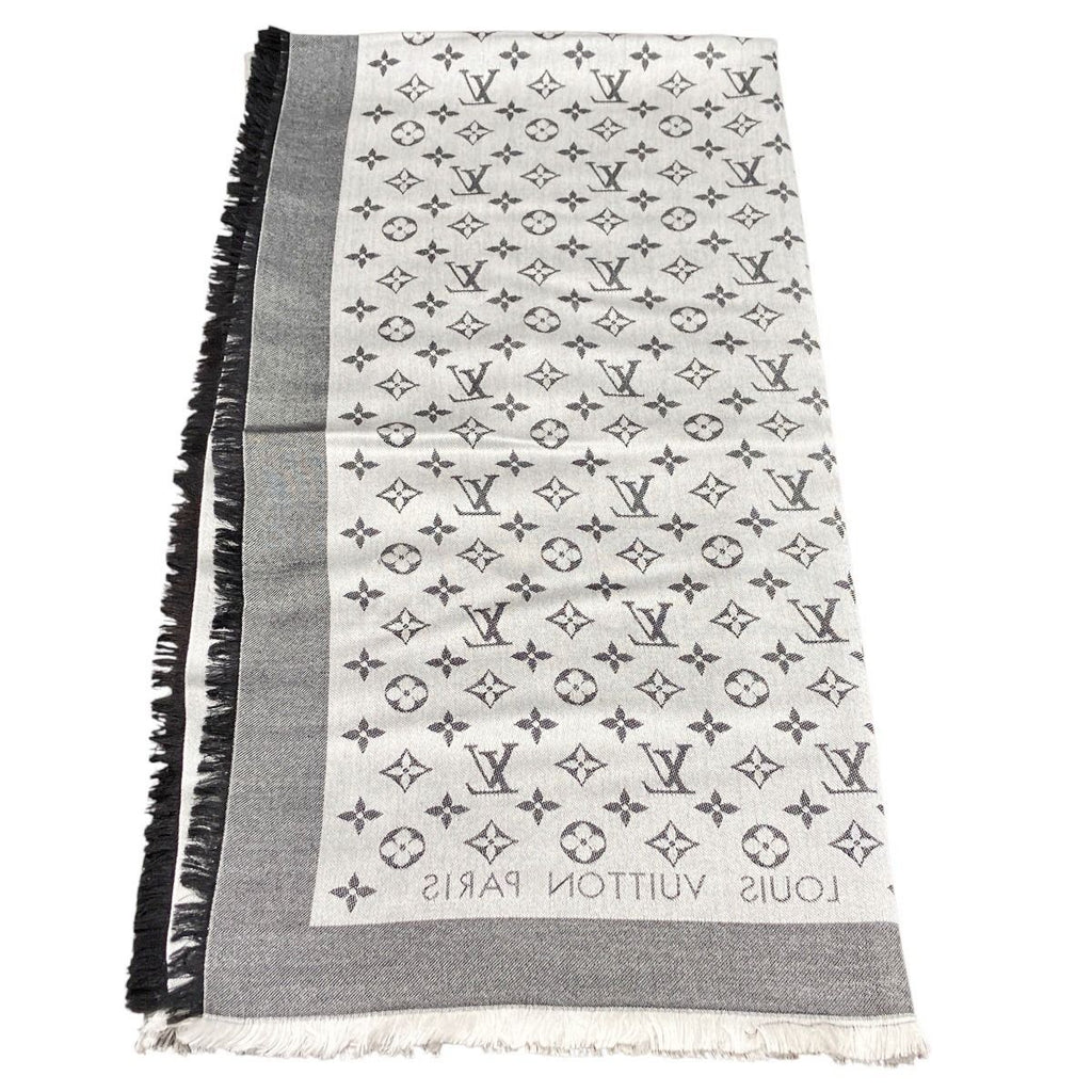 Louis Vuitton Monogram Shawl Silk Wool Scarf — view 8