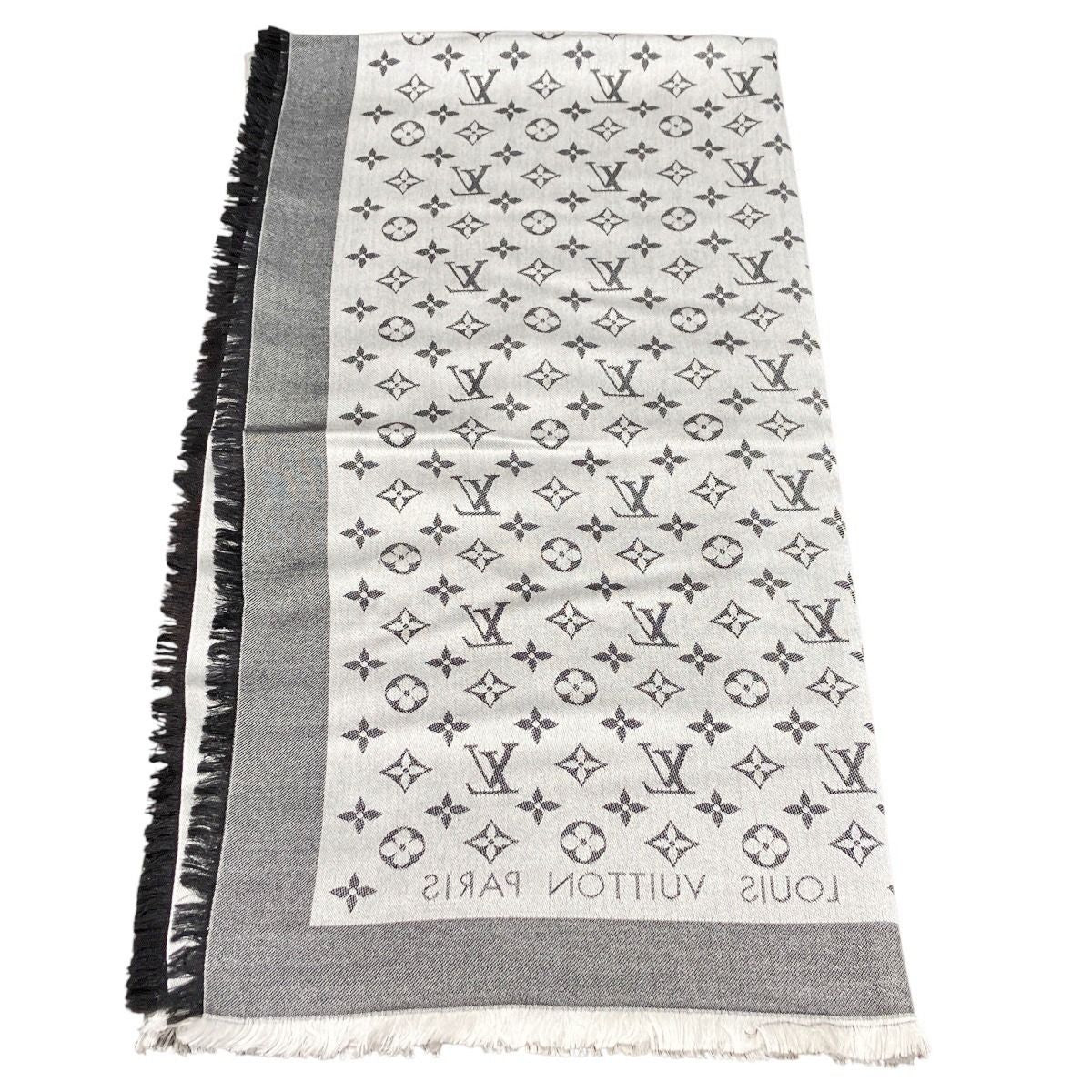 Louis Vuitton Monogram Shawl Silk Wool Scarf — view 8