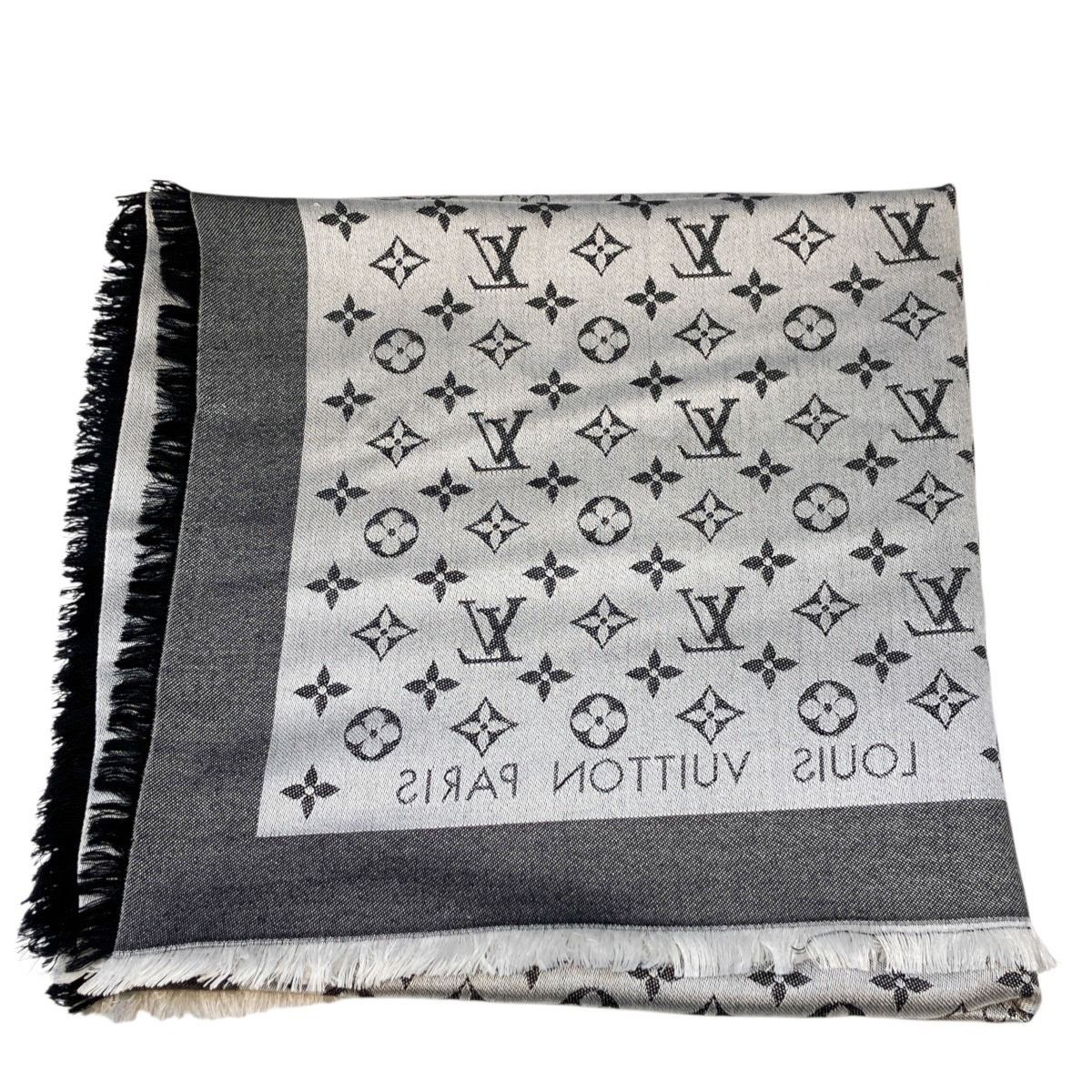 Louis Vuitton Monogram Shawl Silk Wool Scarf — view 7