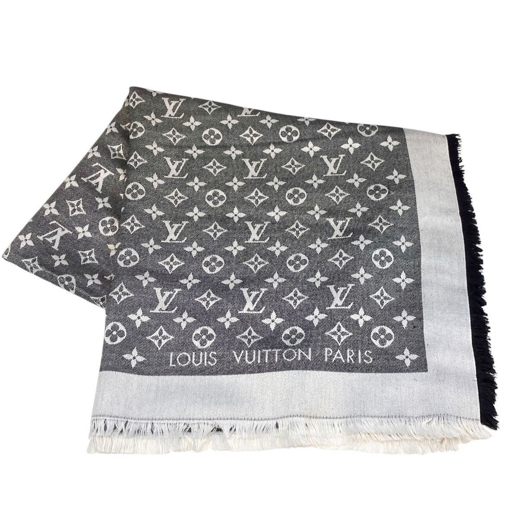 Louis Vuitton Monogram Shawl Silk Wool Scarf