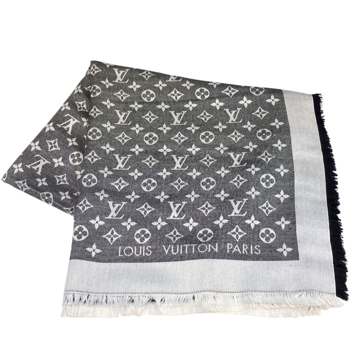 Louis Vuitton Monogram Shawl Silk Wool Scarf