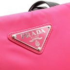 Prada Tessuto Soft Tote 2-Way Shoulder Bag Nylon Leather Pink Black Silver — view 6