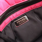 Prada Tessuto Soft Tote 2-Way Shoulder Bag Nylon Leather Pink Black Silver — view 8