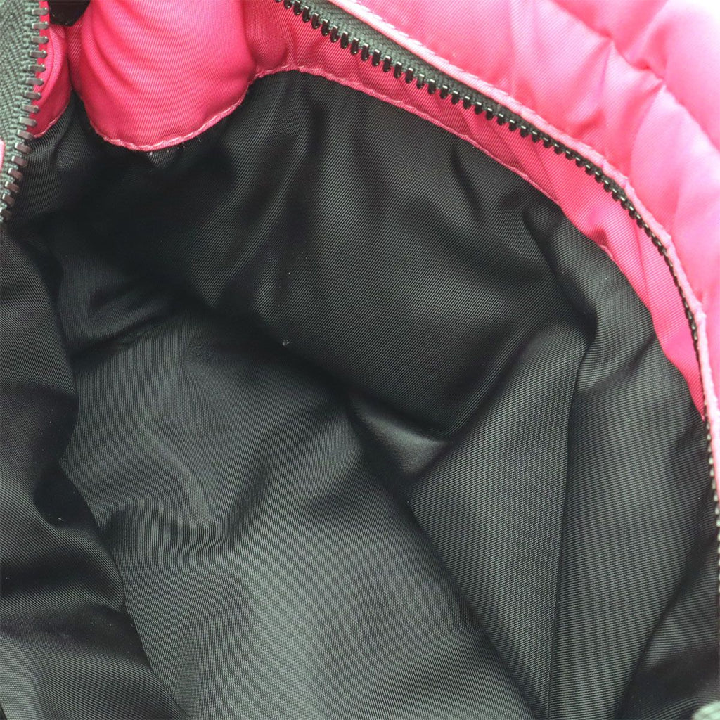 Prada Tessuto Soft Tote 2-Way Shoulder Bag Nylon Leather Pink Black Silver — view 7