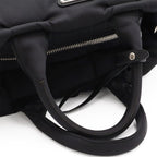 Prada Bomber Triangle Logo Tote 2-Way Shoulder Bag Nylon Leather Nero Black — view 4