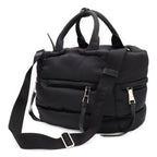 Prada Bomber Triangle Logo Tote 2-Way Shoulder Bag Nylon Leather Nero Black — view 2