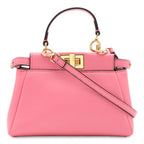 Fendi Micro Peekaboo Mini Bag 2-Way Crossbody Leather Pink Gold