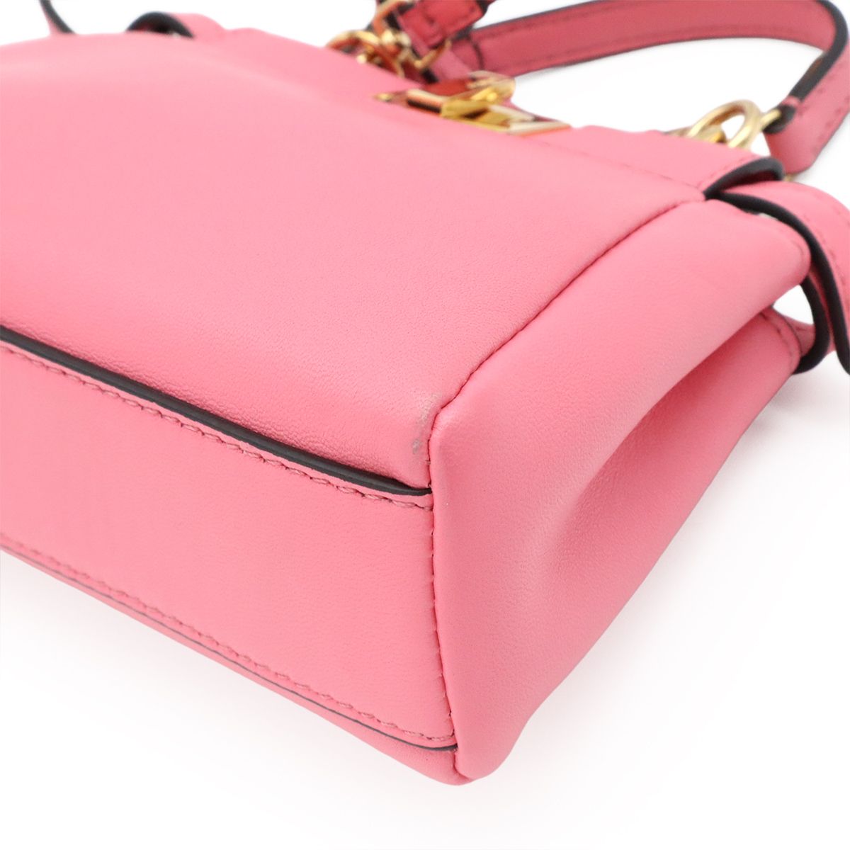 Fendi Micro Peekaboo Mini Bag 2-Way Crossbody Leather Pink Gold — view 3