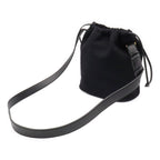 Saint Laurent Paris YSL Rive Gauche Bucket Bag Drawstring Felt Black — view 2
