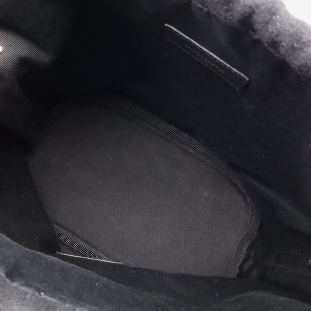 Saint Laurent Paris YSL Rive Gauche Bucket Bag Drawstring Felt Black — view 7