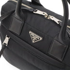Prada Bomber Mini Boston Bag 2-Way Nylon Leather Nero Black — view 6