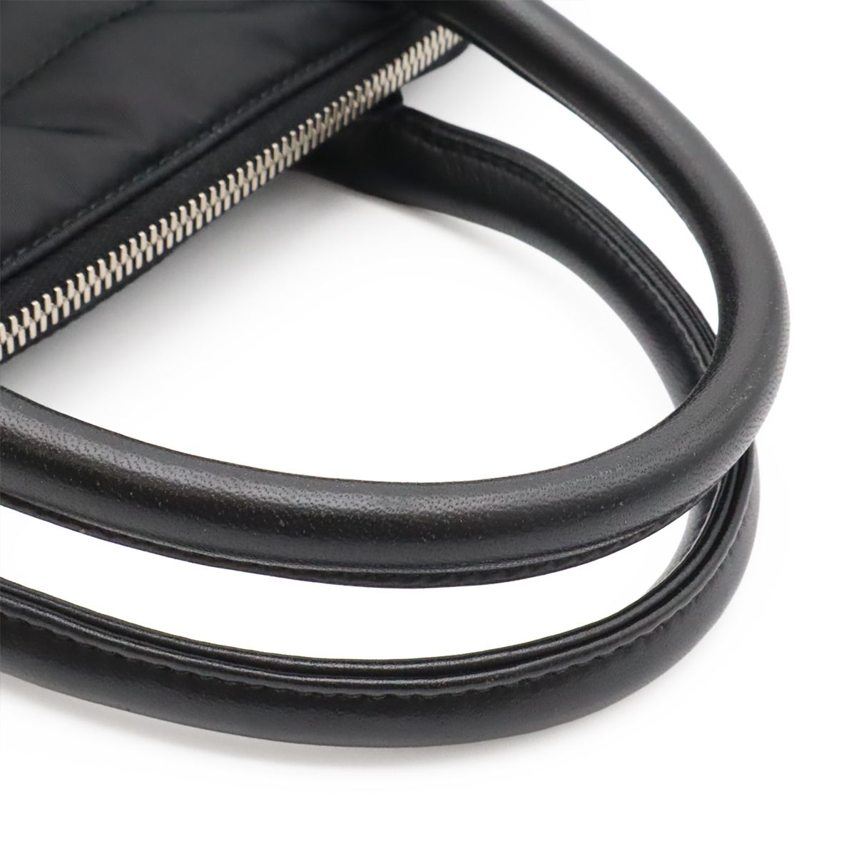 Prada Bomber Mini Boston Bag 2-Way Nylon Leather Nero Black — view 4