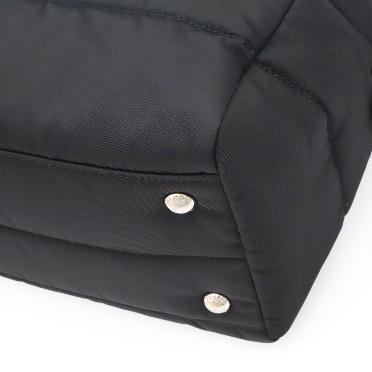 Prada Bomber Mini Boston Bag 2-Way Nylon Leather Nero Black — view 3
