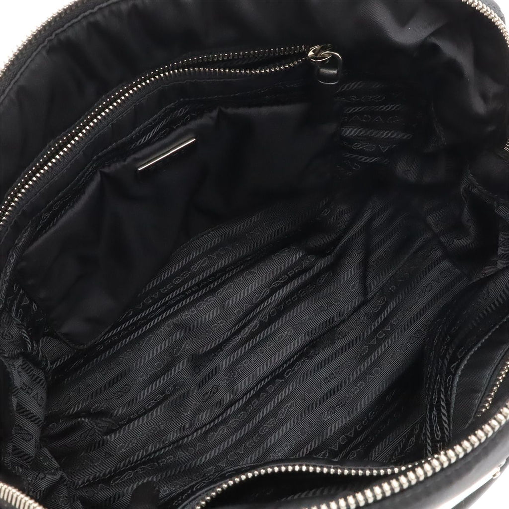 Prada Bomber Mini Boston Bag 2-Way Nylon Leather Nero Black — view 7