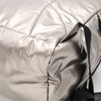 Prada Triangle Logo Backpack Shoulder Bag Nylon Metallic Silver — view 3