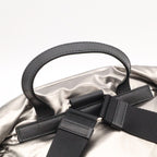 Prada Triangle Logo Backpack Shoulder Bag Nylon Metallic Silver — view 4
