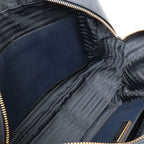 Prada Saffiano Mini Boston Bag 2-Way Crossbody Leather Navy Gold — view 8