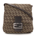 Fendi Zucchino Pattern Shoulder Bag Pochette Crossbody Canvas Leather Brown