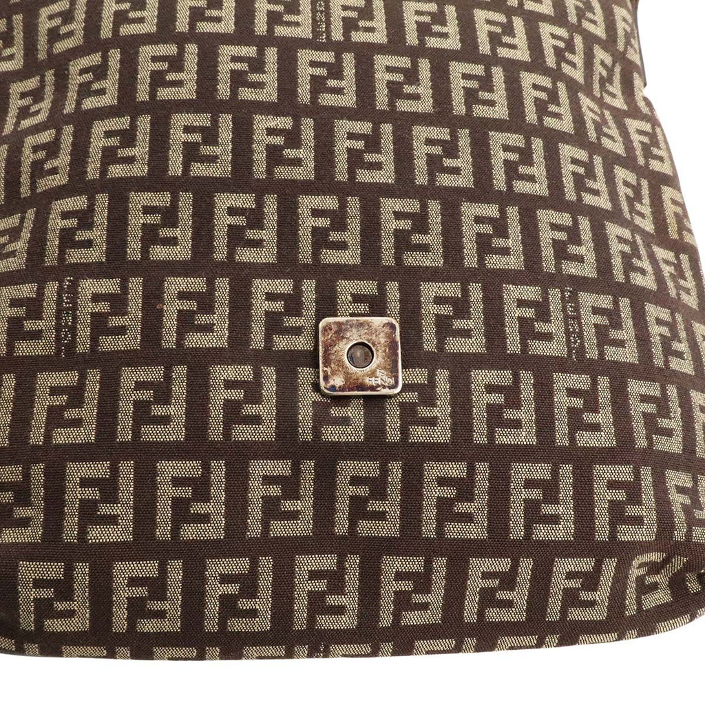 Fendi Zucchino Pattern Shoulder Bag Pochette Crossbody Canvas Leather Brown — view 7