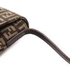 Fendi Zucchino Pattern Shoulder Bag Pochette Crossbody Canvas Leather Brown — view 5