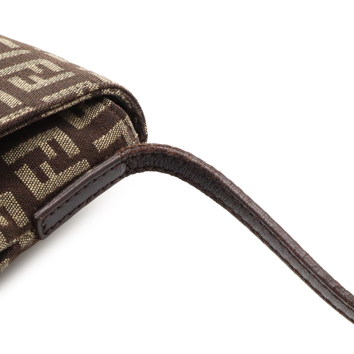 Fendi Zucchino Pattern Shoulder Bag Pochette Crossbody Canvas Leather Brown — view 5