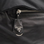 Prada Reversible Tote 2-Way Shoulder Bag Nylon Leather Nero Black Silver — view 8