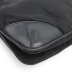 Prada Triangle Logo Tessuto Light Shoulder Bag Nylon Nero Black Silver — view 3