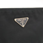 Prada Triangle Logo Tessuto Light Shoulder Bag Nylon Nero Black Silver — view 8