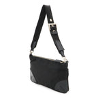 Prada Triangle Logo Tessuto Light Shoulder Bag Nylon Nero Black Silver — view 2