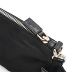 Prada Triangle Logo Tessuto Light Shoulder Bag Nylon Nero Black Silver — view 6