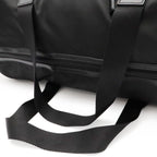 Prada Triangle Logo Tote Big Travel Bag Purse Nylon Leather Nero Black Silver — view 4