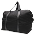 Prada Triangle Logo Tote Big Travel Bag Purse Nylon Leather Nero Black Silver — view 2