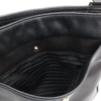 Prada Triangle Logo Shoulder Bag Cross Nappa Leather Nero Black Silver Overseas — view 8
