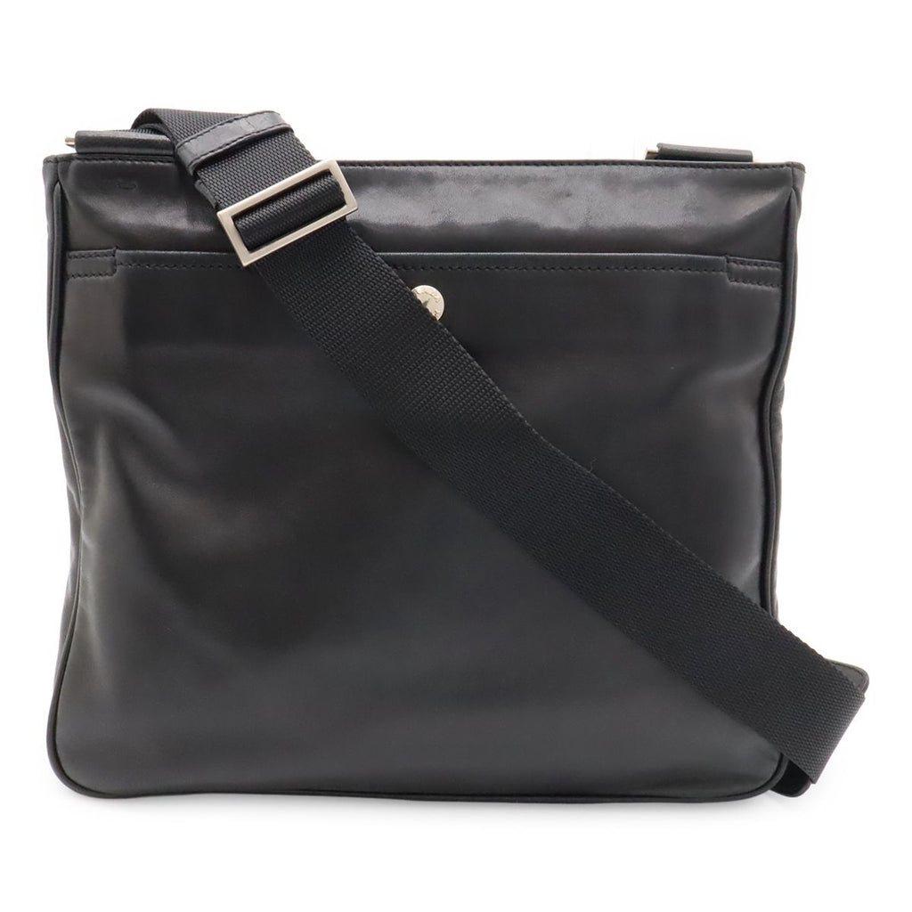 Prada Triangle Logo Shoulder Bag Cross Nappa Leather Nero Black Silver Overseas
