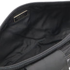 Prada Triangle Logo Waist Bag Pouch Hip Nylon Nero Black Silver — view 6