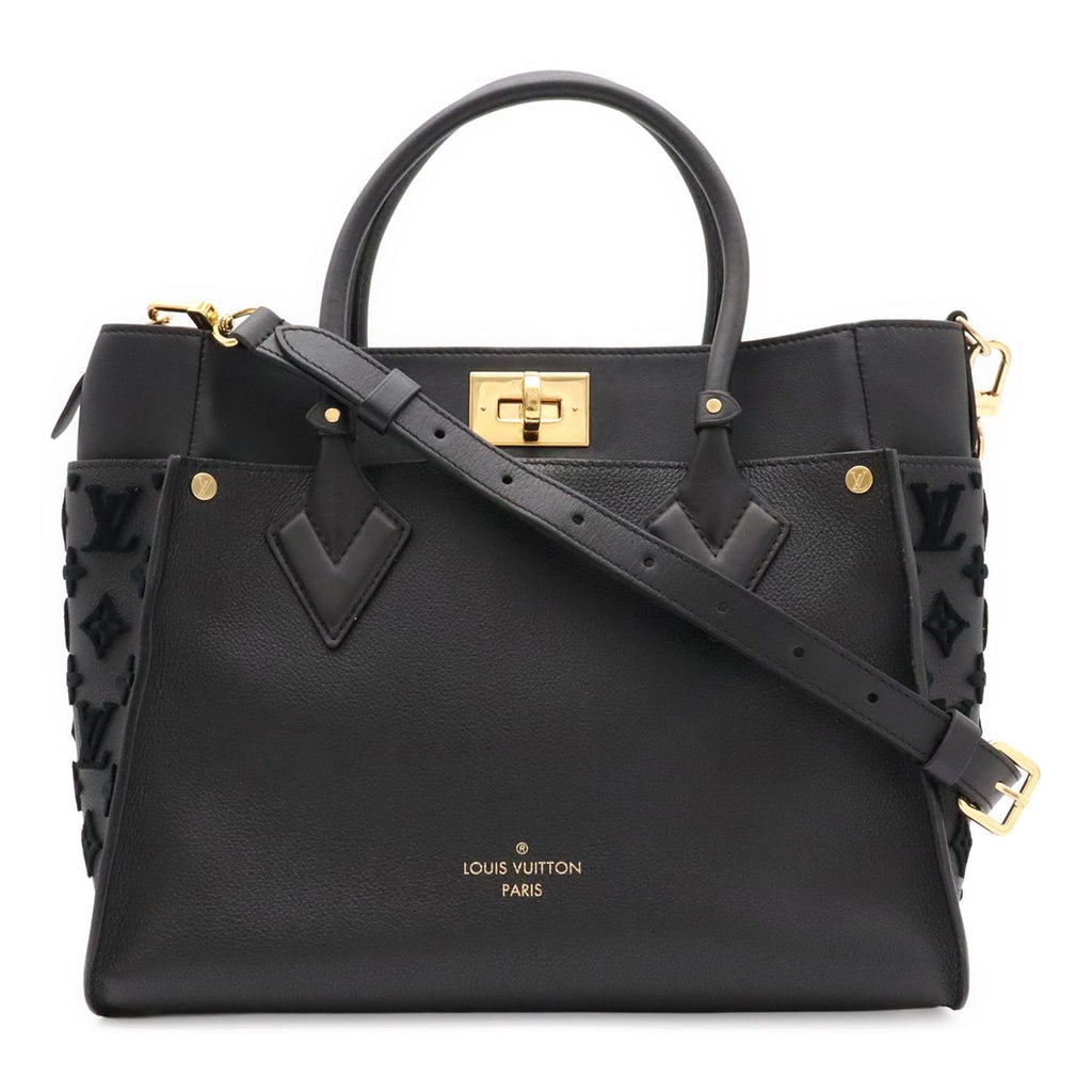 Louis Vuitton Monogram Tuffetage on My Side MM 2-Way Shoulder Bag Leather Noir