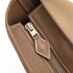 Hermes Garden Zip MM Tote Shoulder Bag Toile Officier Leather Etoupe Greige — view 5