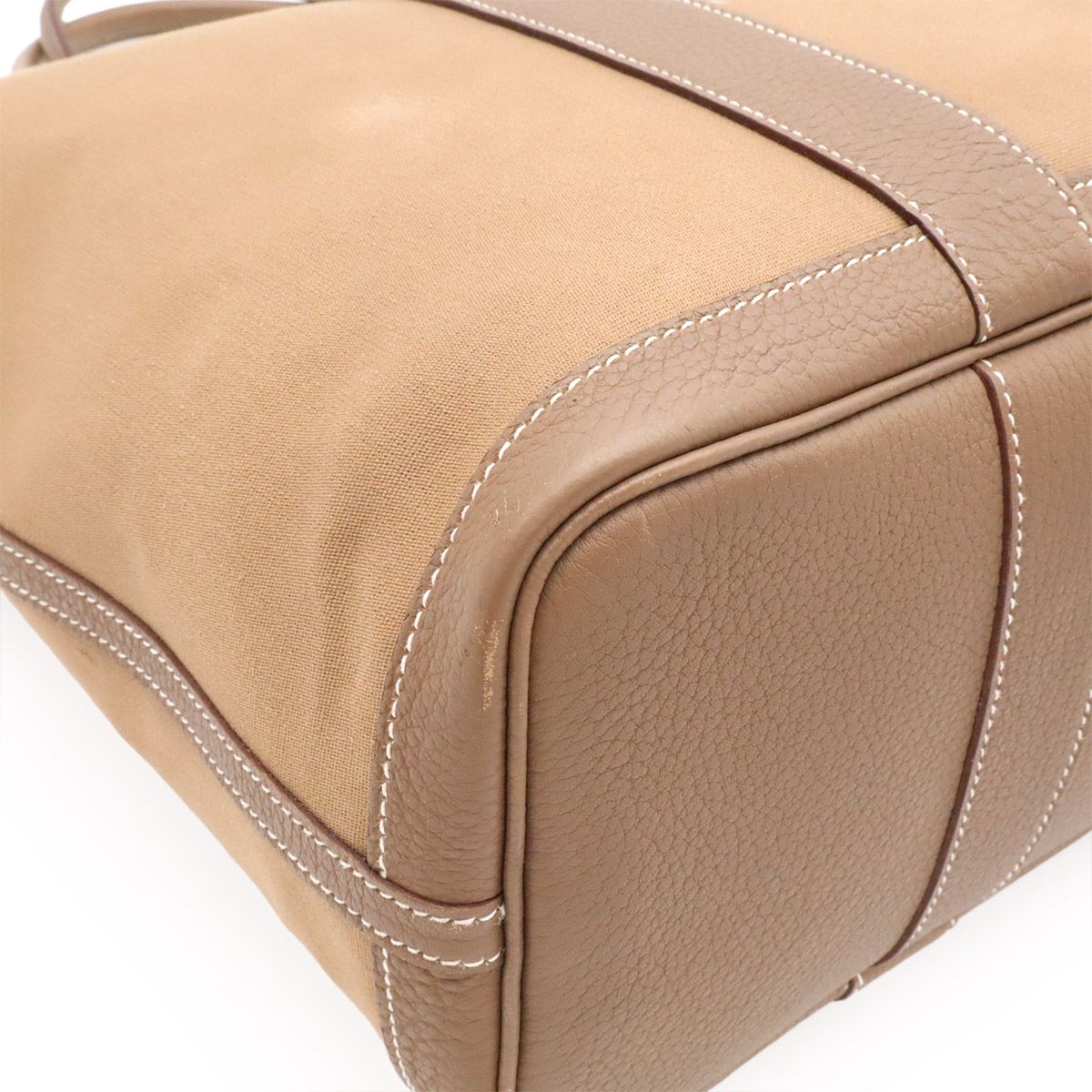 Hermes Garden Zip MM Tote Shoulder Bag Toile Officier Leather Etoupe Greige — view 3