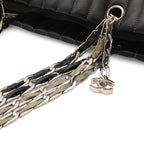 Chanel New Mademoiselle Tote Shoulder Bag Chain Leather Black Silver — view 4