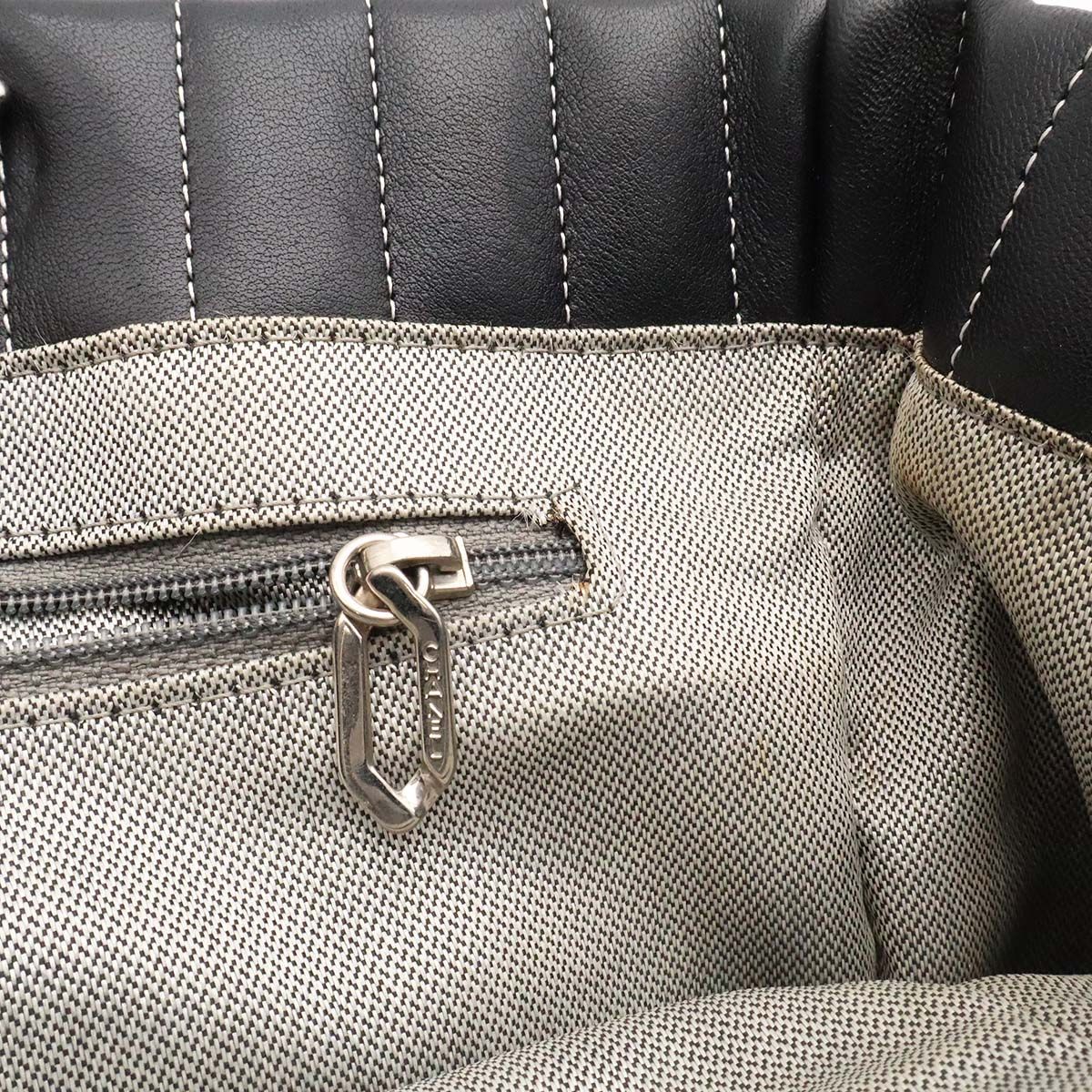 Chanel New Mademoiselle Tote Shoulder Bag Chain Leather Black Silver — view 8