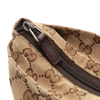 Gucci GG Canvas Sherry Line Tote Shoulder Bag Leather Beige Dark Brown — view 6