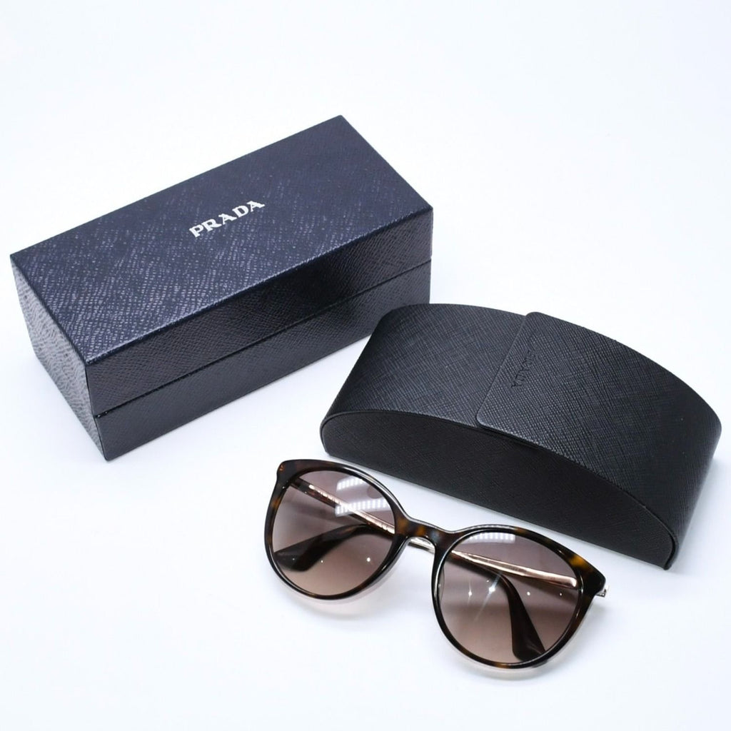 Prada Sunglasses Eyewear Tortoiseshell Pattern Side Logo Acetate